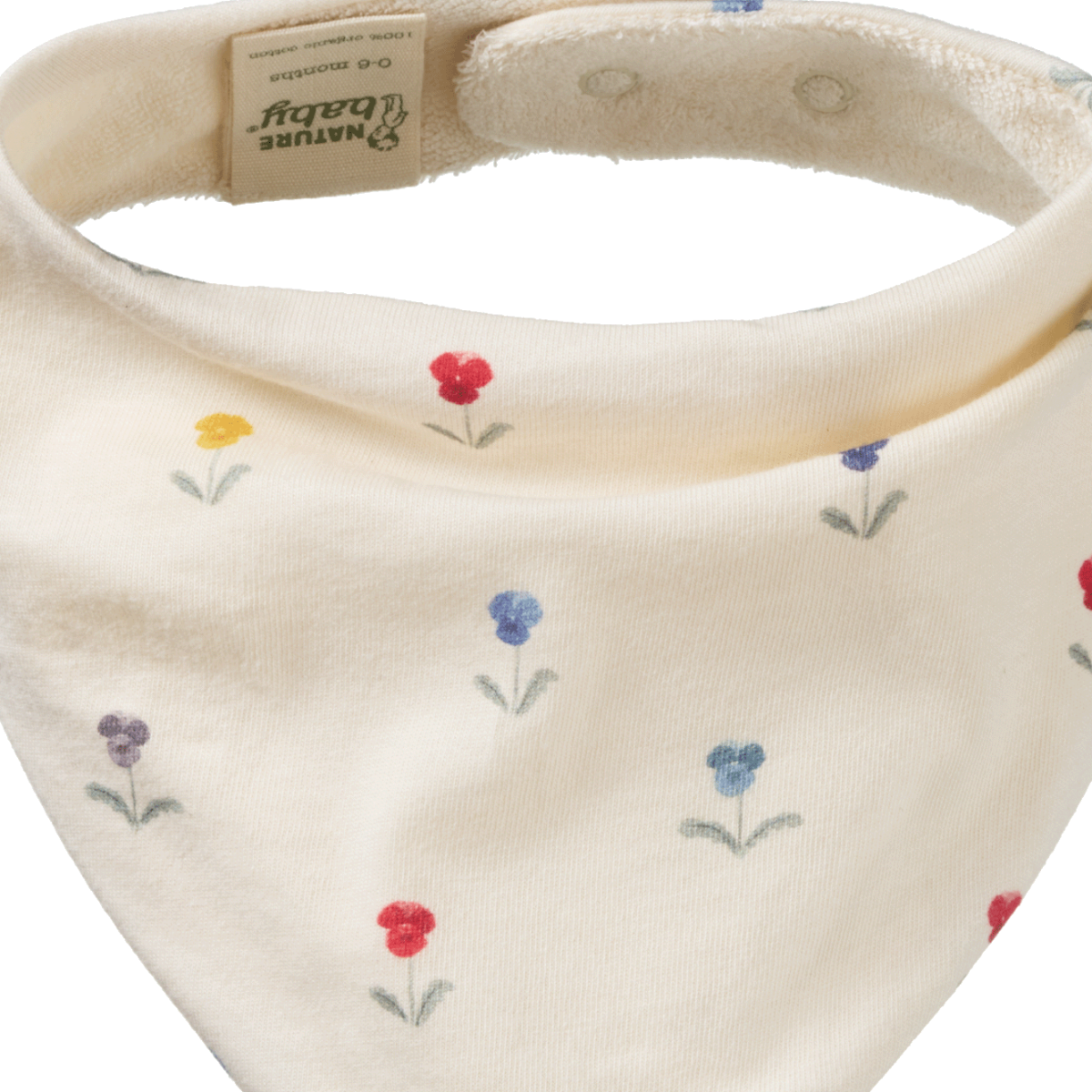 NATURE BABY TRIANGLE TERRY BIB DELPHINE PRINT