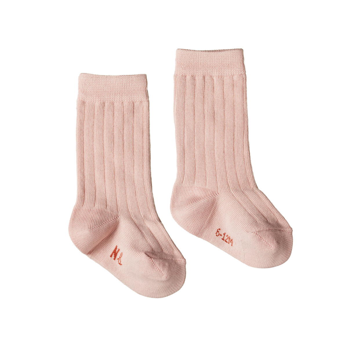 NATURE BABY ORGANIC COTTON RIB SOCKS ROSE BUD