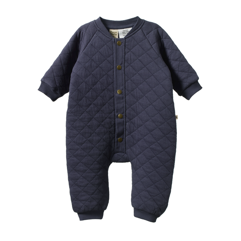 NATURE BABY QUILTED JUNO ROMPER MULBERRY