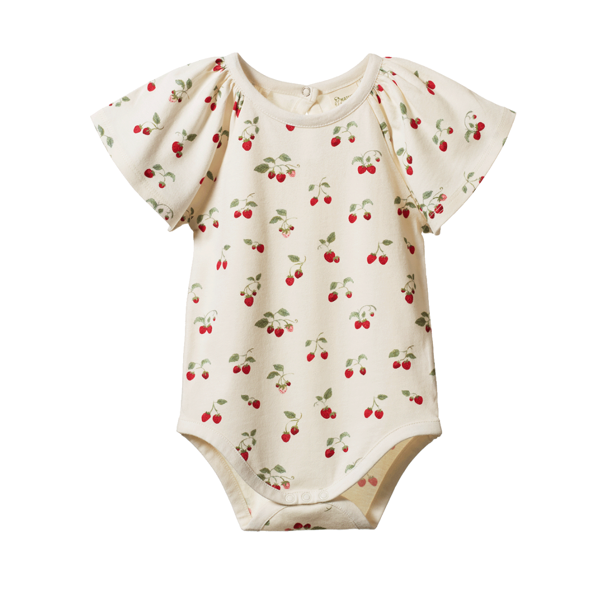 NATURE BABY FAYE BODYSUIT STRAWBERRY BLUSH PRINT