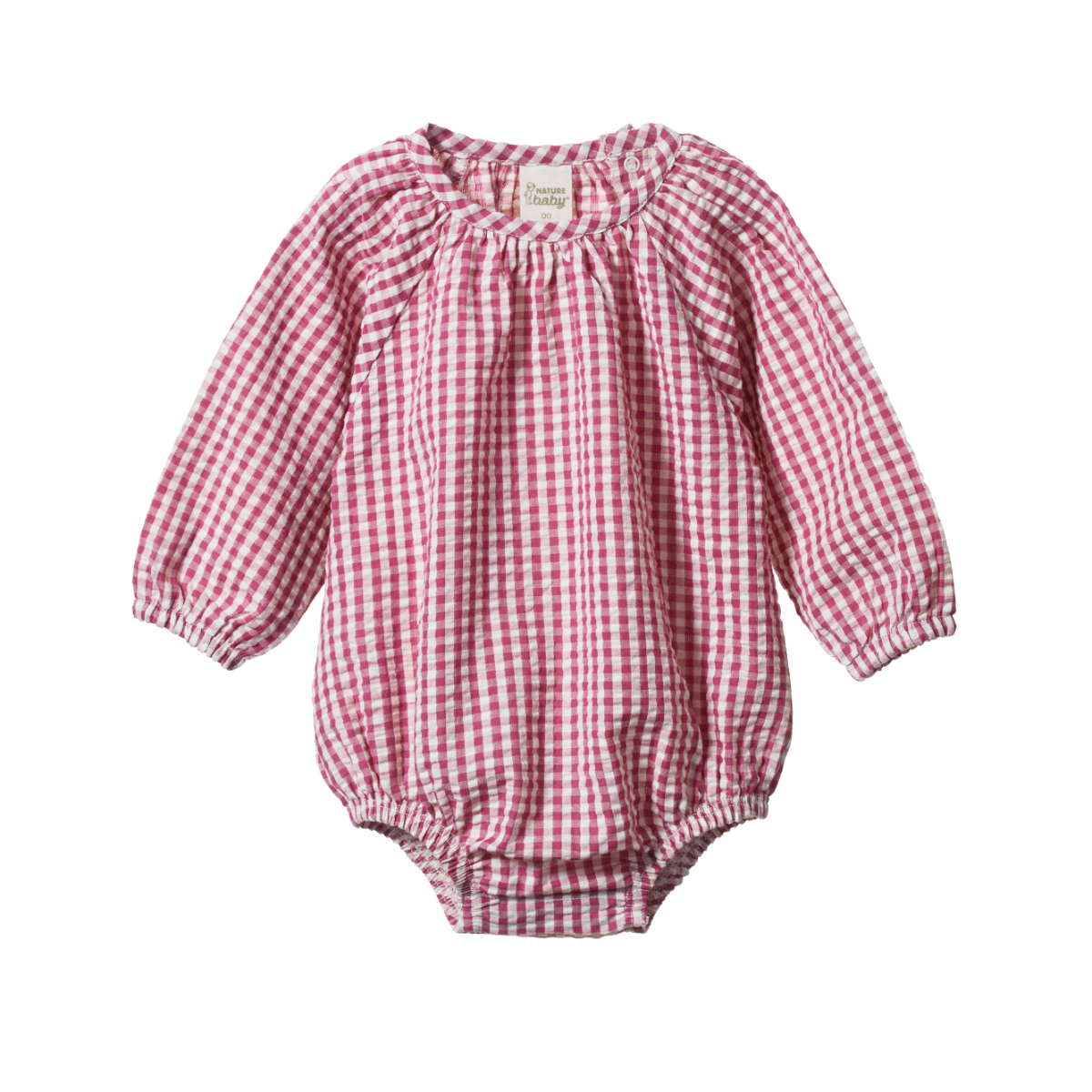 NATURE BABY MEADOW BODYSUIT GINGHAM JAM CHECK