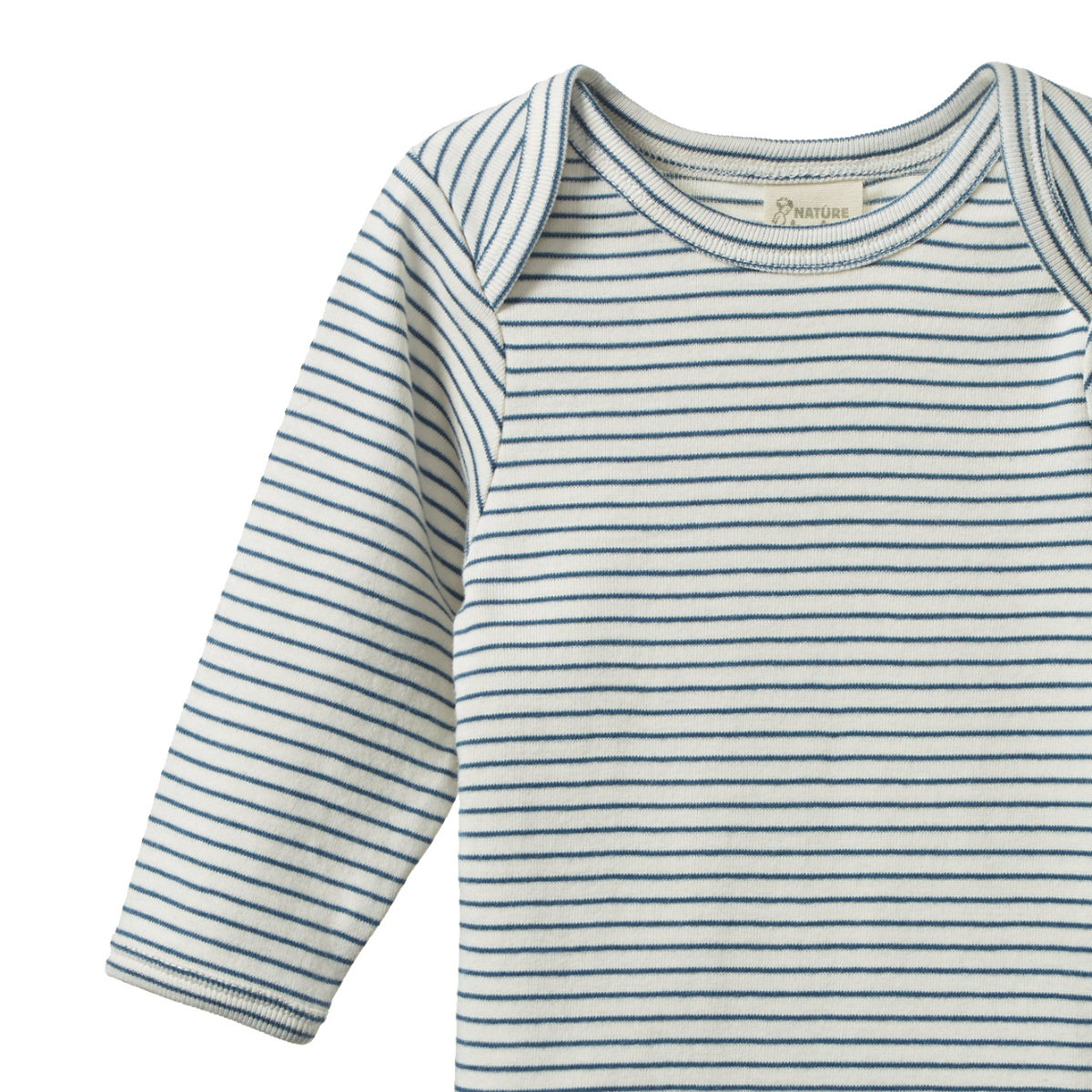 NATURE BABY LONG SLEEVE BODYSUIT TEAL PINSTRIPE
