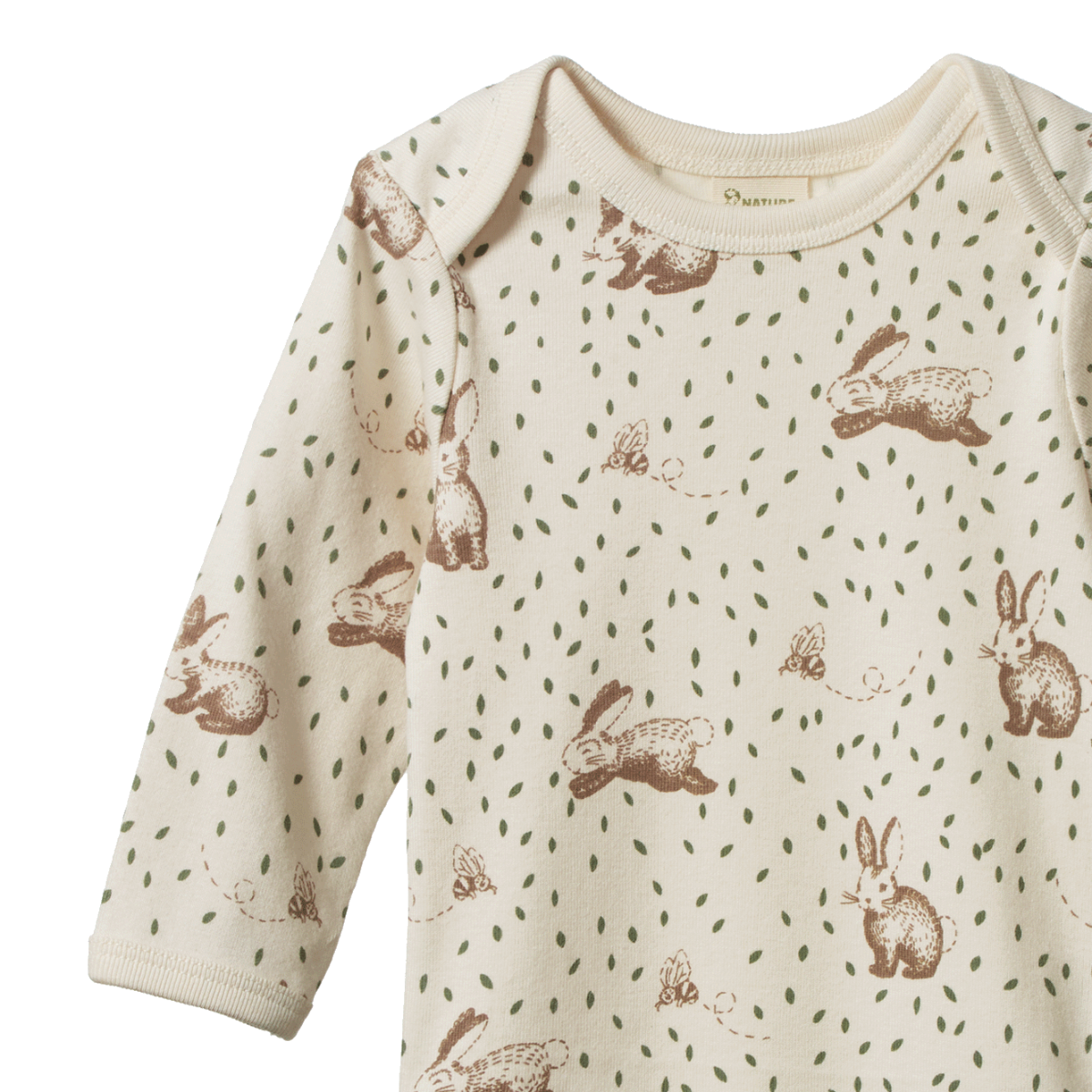 NATURE BABY LONG SLEEVE BODYSUIT RABBITTY