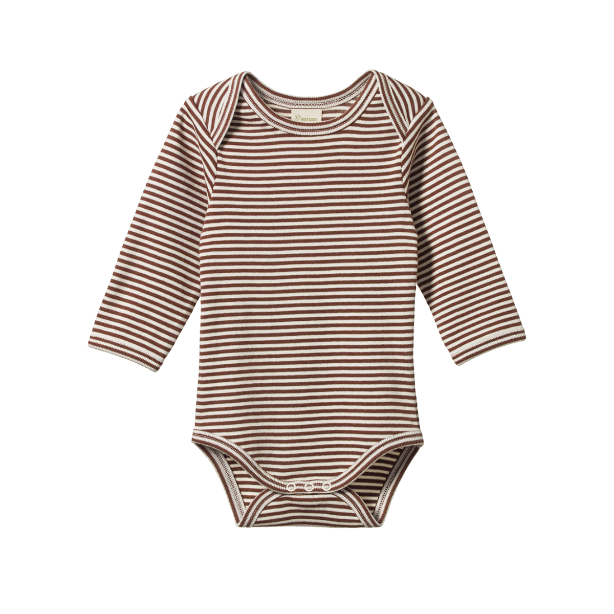 NATURE BABY LONG SLEEVE BODYSUIT PINECONE STRIPE