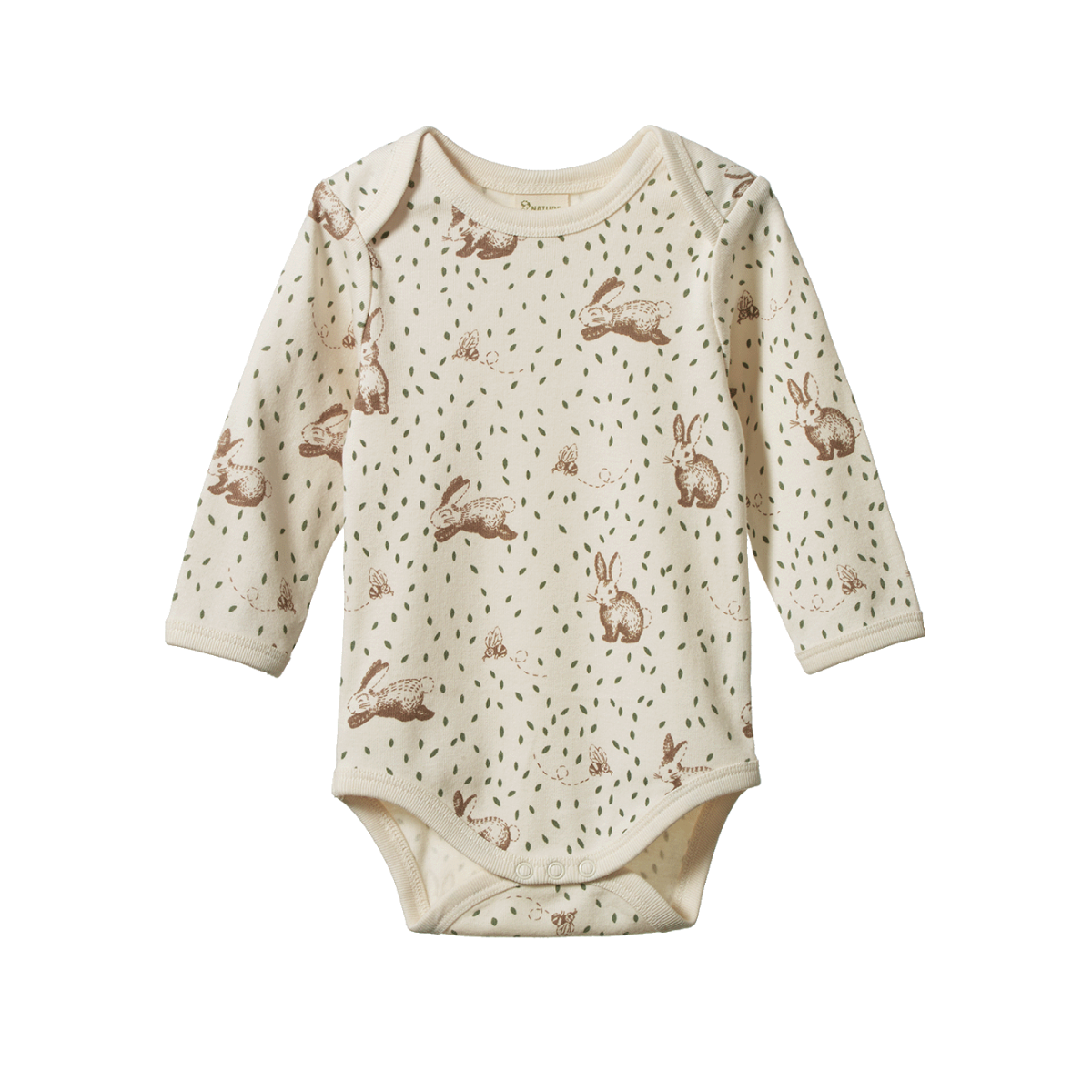 NATURE BABY LONG SLEEVE BODYSUIT RABBITTY