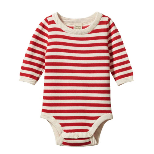 NATURE BABY SAWYER BODYSUIT RED SEA STRIPE