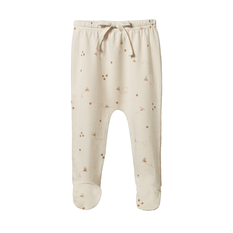 NATURE BABY FOOTED ROMPERS BUMBLE BEE PRINT