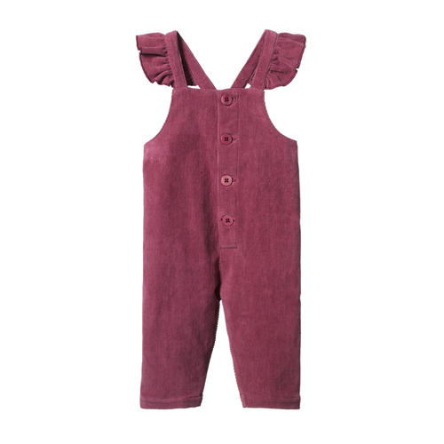 NATURE BABY ORCHARD CORD OVERALLS RHUBARB