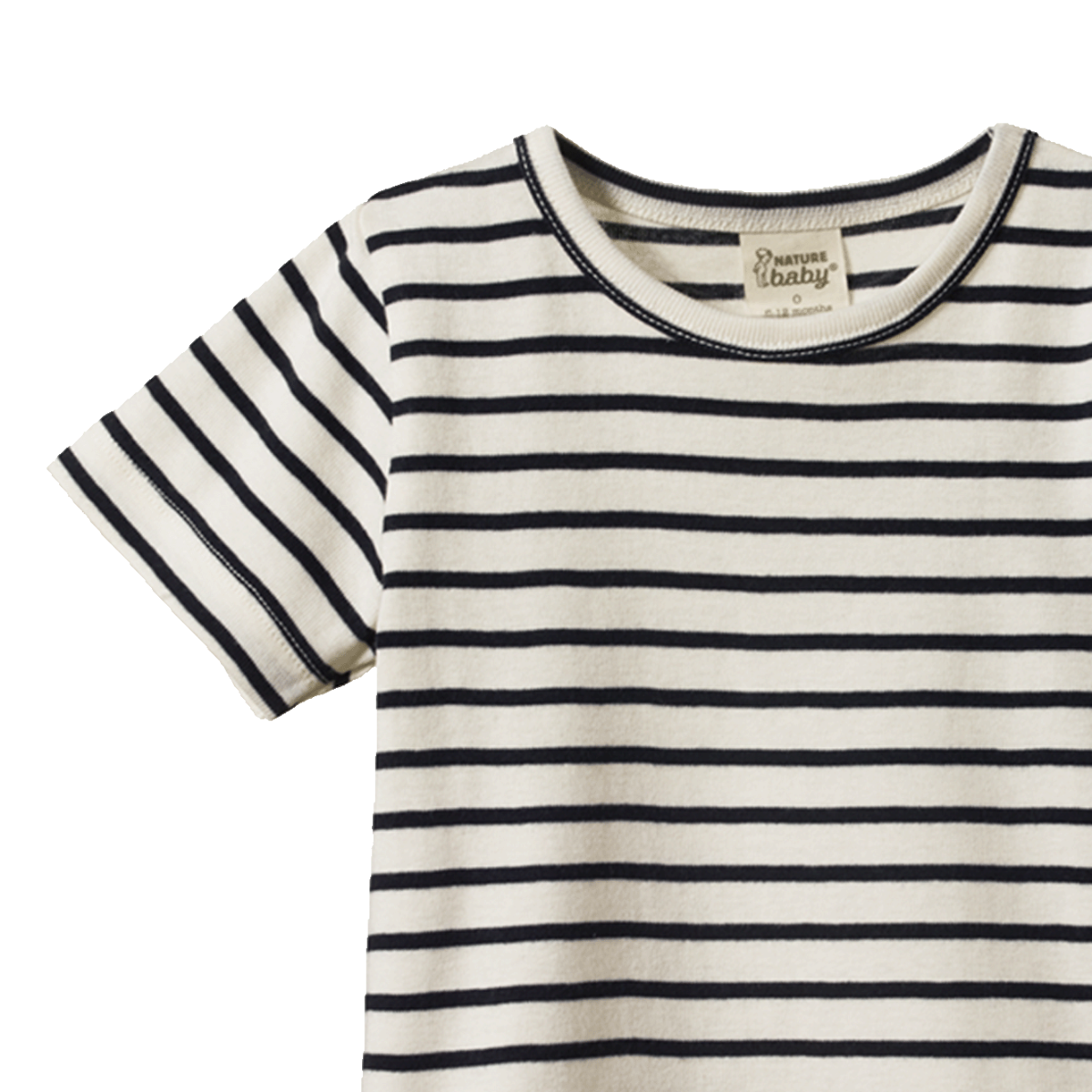 NATURE BABY SHORT SLEEVE RIVER TEE NAVY SAILOR STRIPE
