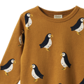 NATURE BABY LONG SLEEVE RIVER TEE PUFFIN TOFFEE PRINT