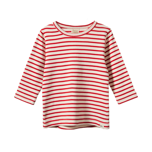 NATURE BABY RIVER TEE RED SAILOR STRIPE