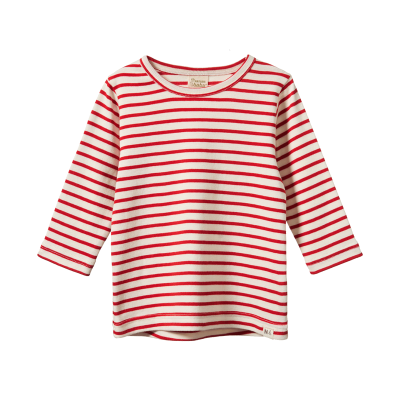 NATURE BABY RIVER TEE RED SAILOR STRIPE