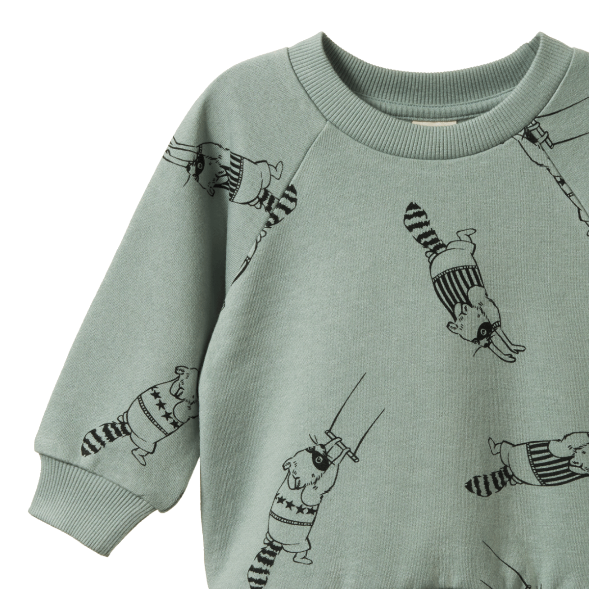 NATURE BABY EMERSON SWEATER RACCOON RHAPSODY