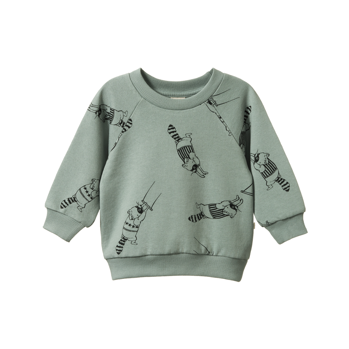 NATURE BABY EMERSON SWEATER RACCOON RHAPSODY