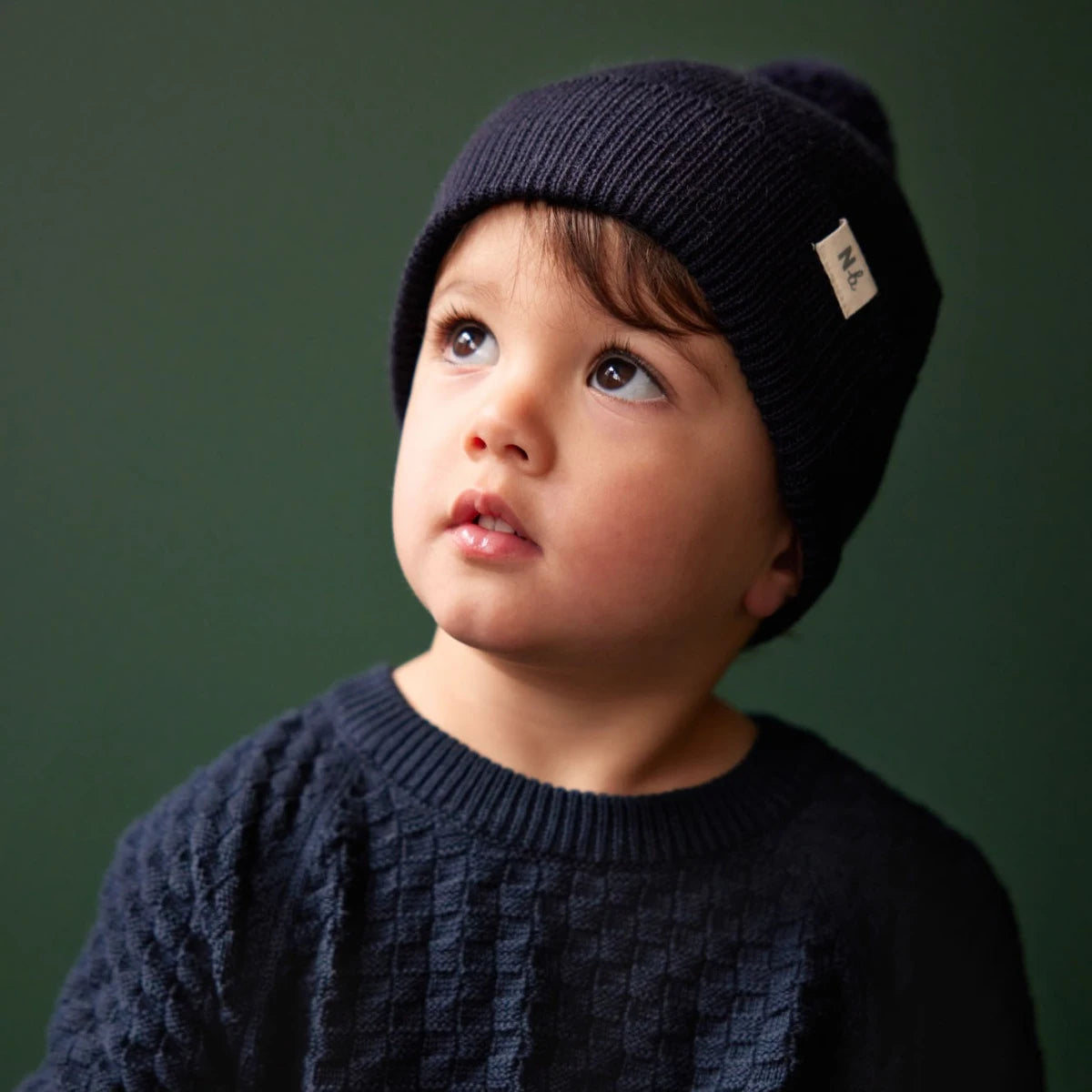 NATURE BABY BILLY JUMPER NAVY BASKET KNIT
