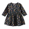 NATURE BABY LONG SLEEVE TWIRL DRESS NAVY POLLYANNA PRINT