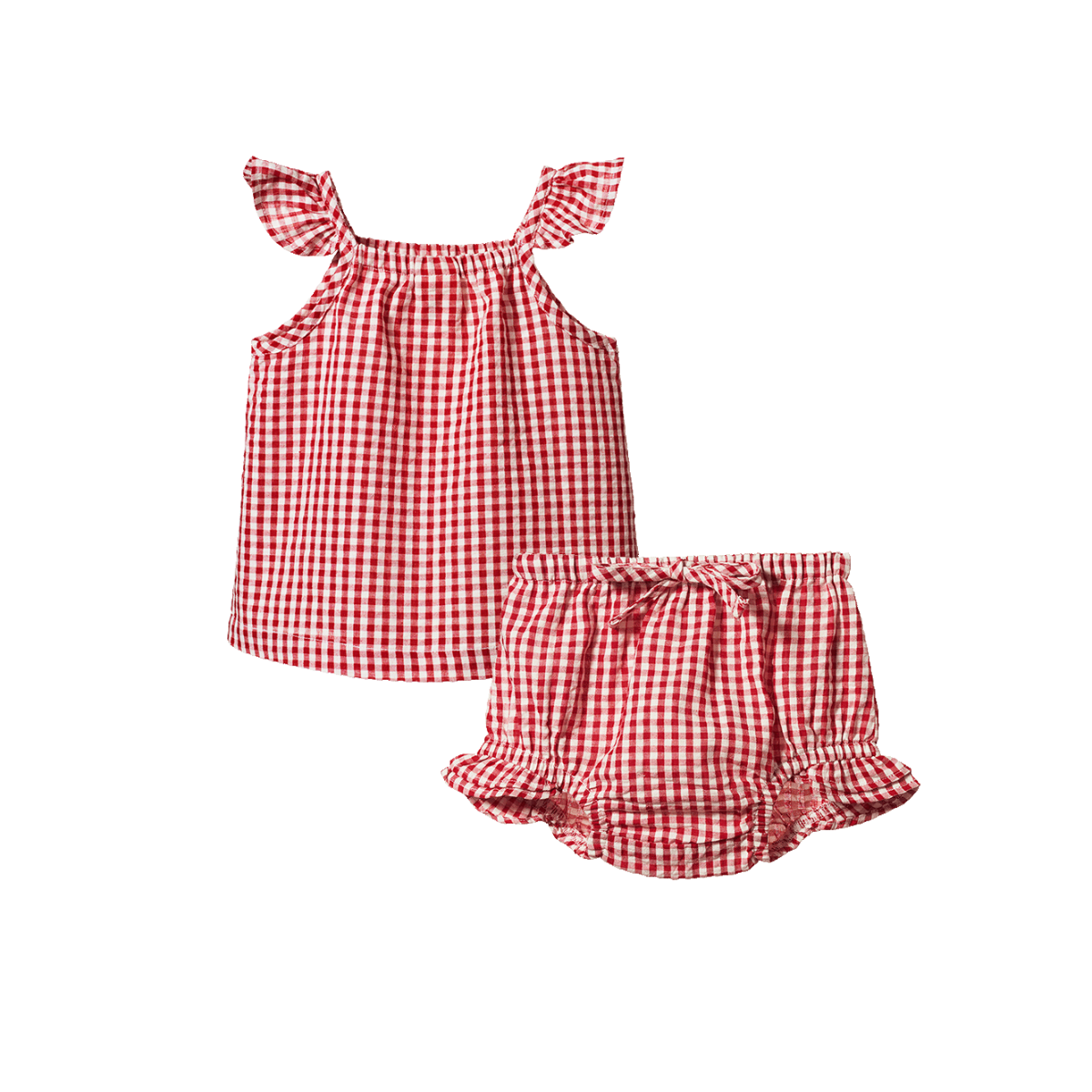 NATURE BABY PETAL SET GINGHAM RED CHECK