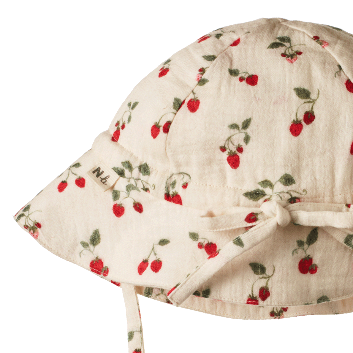 NATURE BABY MUSLIN SUNHAT STRAWBERRY BLUSH PRINT