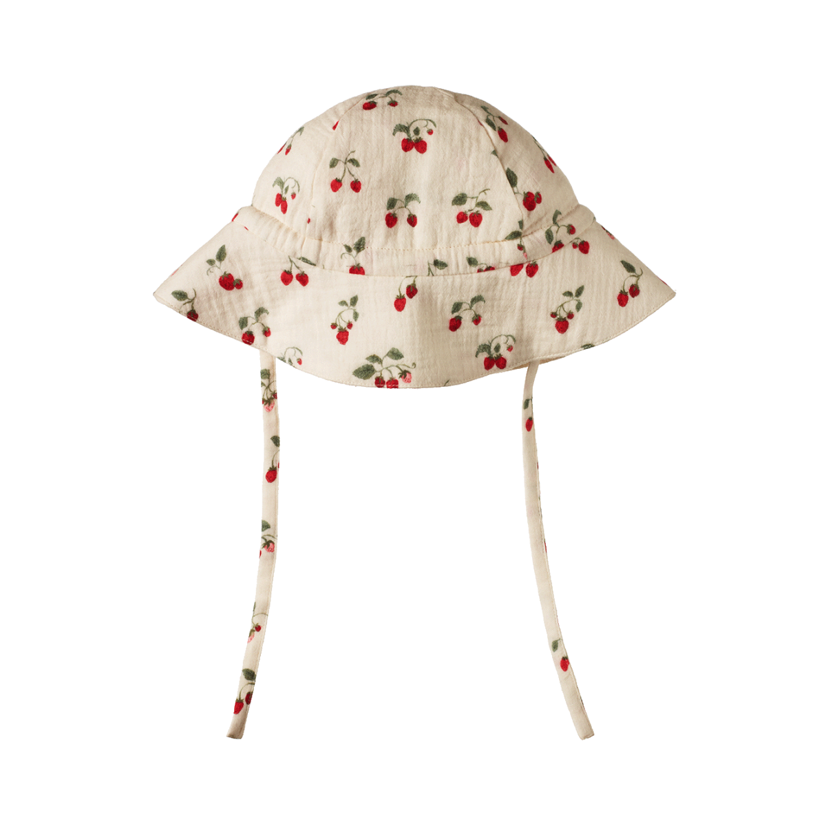 NATURE BABY MUSLIN SUNHAT STRAWBERRY BLUSH PRINT