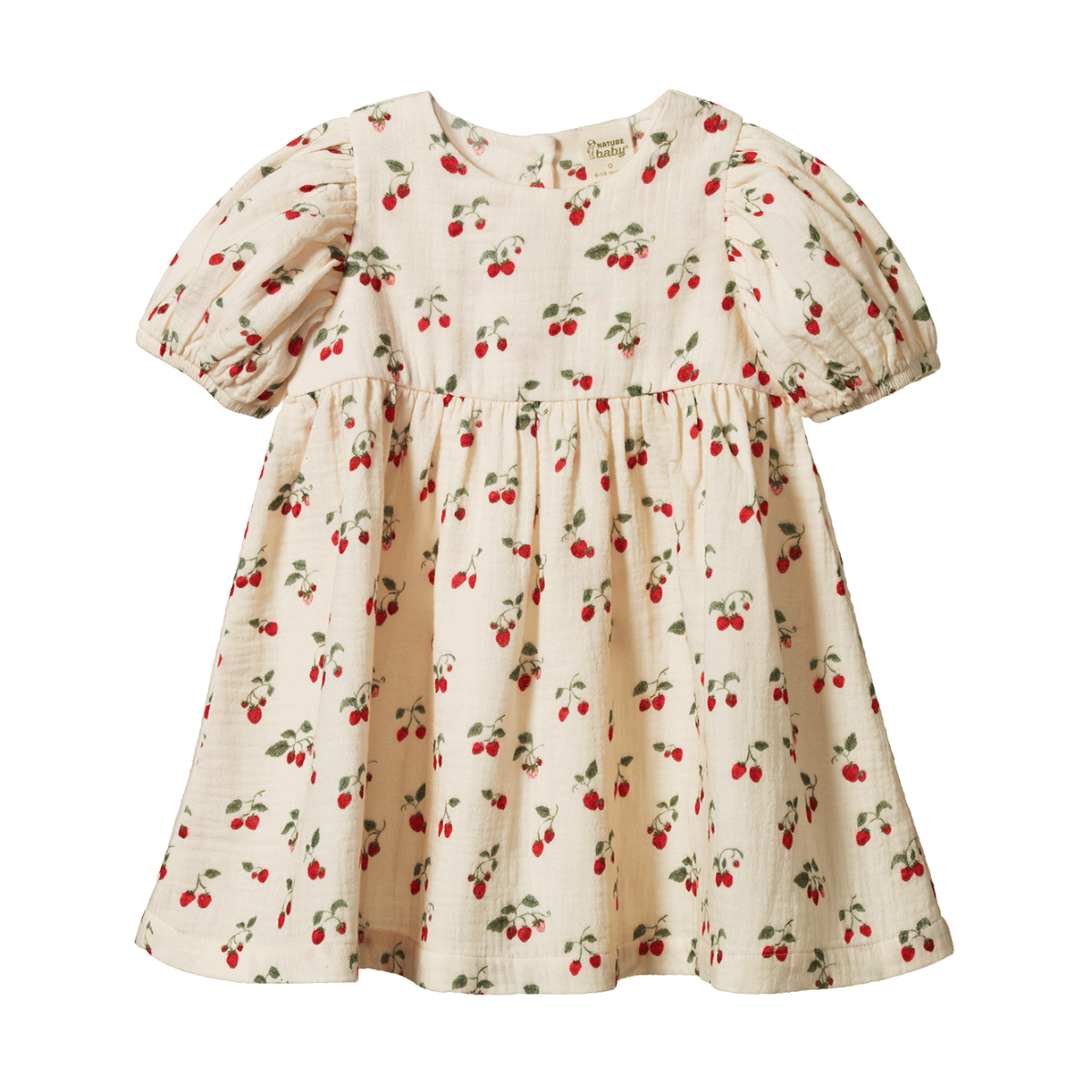 NATURE BABY ALBERTINE MUSLIN DRESS STRAWBERRY BLUSH PRINT