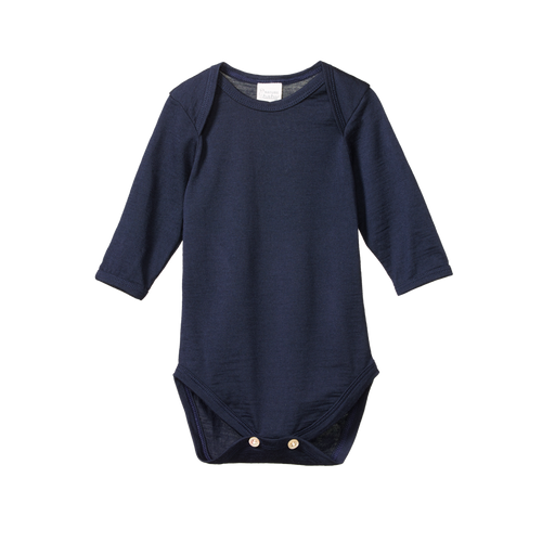NATURE BABY MERINO ESSENTIAL BODYSUIT NAVY