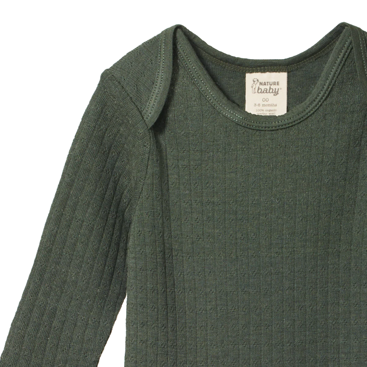 NATURE BABY LONG SLEEVE BODYSUIT POINTELLE THYME