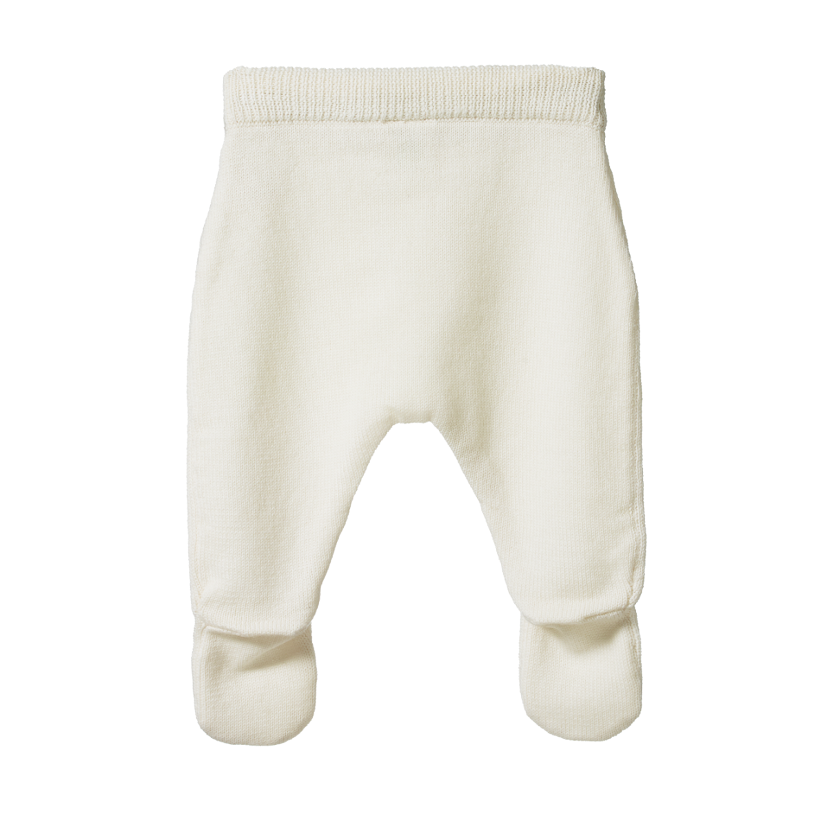 NATURE BABY MERINO KNIT FOOTED ROMPERS NATURAL