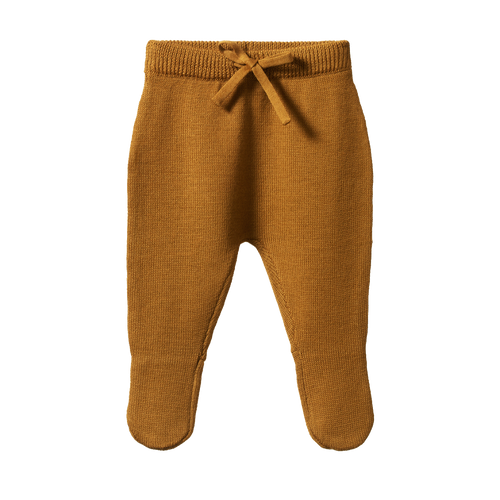 NATURE BABY MERINO KNIT FOOTED ROMPERS CUB MARL