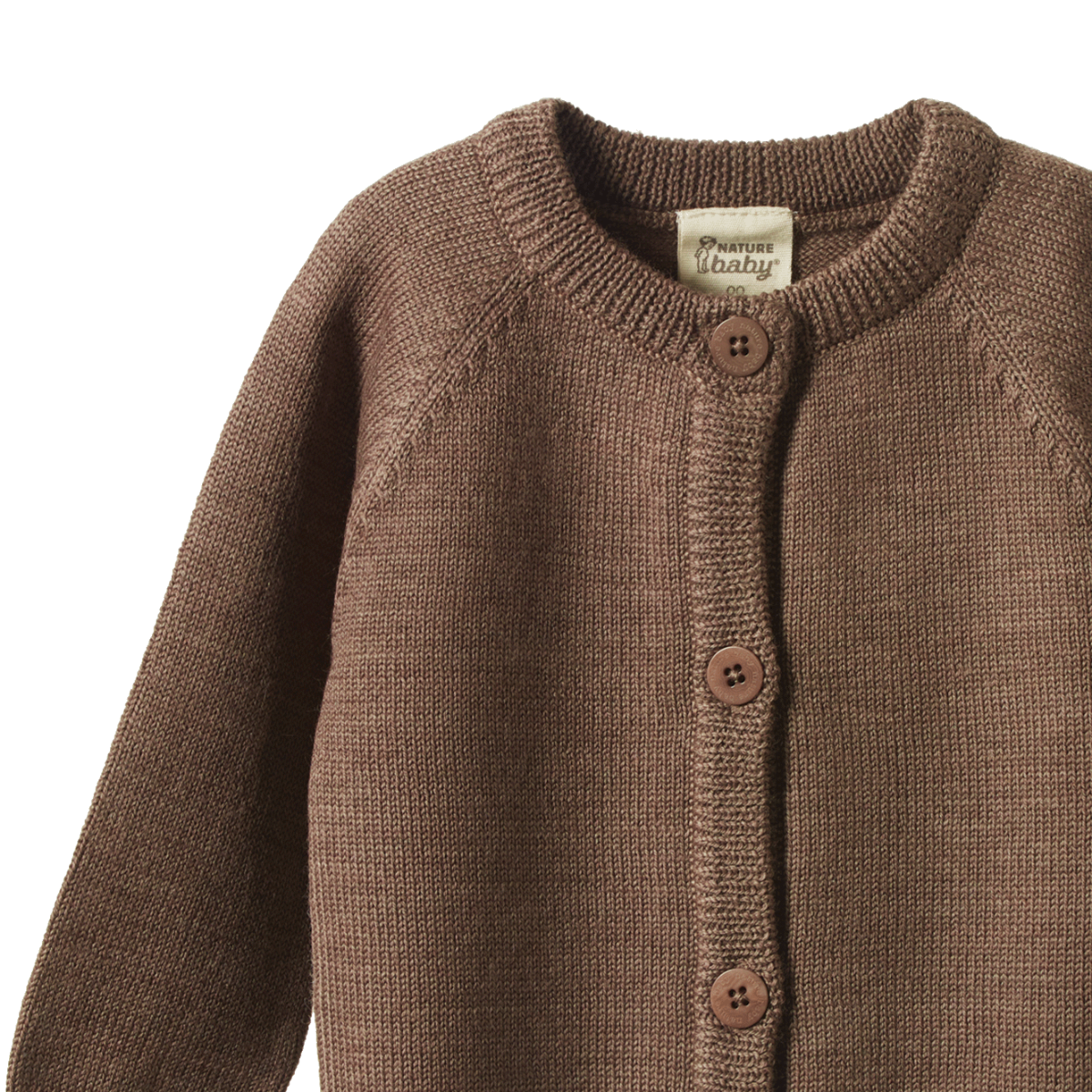 NATURE BABY MERINO KNIT CARDIGAN CUB MARL