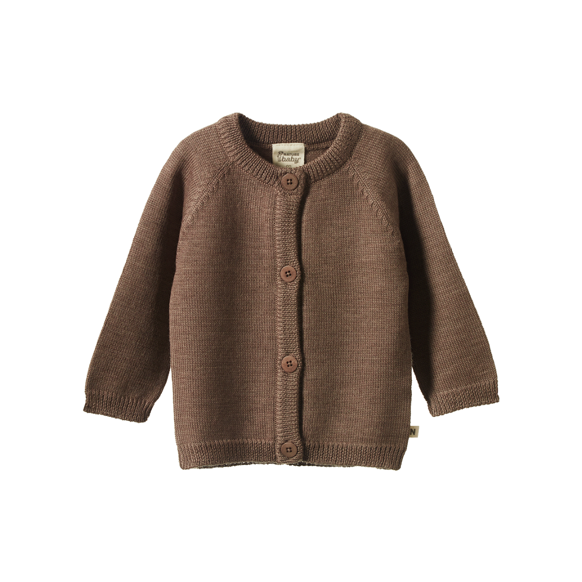 NATURE BABY MERINO KNIT CARDIGAN CUB MARL