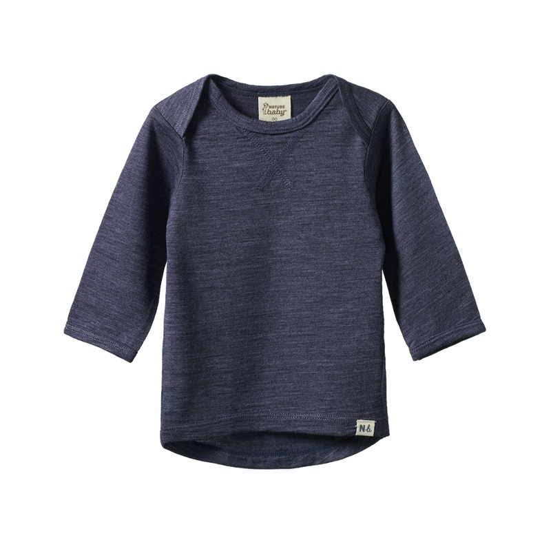 NATURE BABY MERINO ESSENTIAL TEE MULBERRY MARL