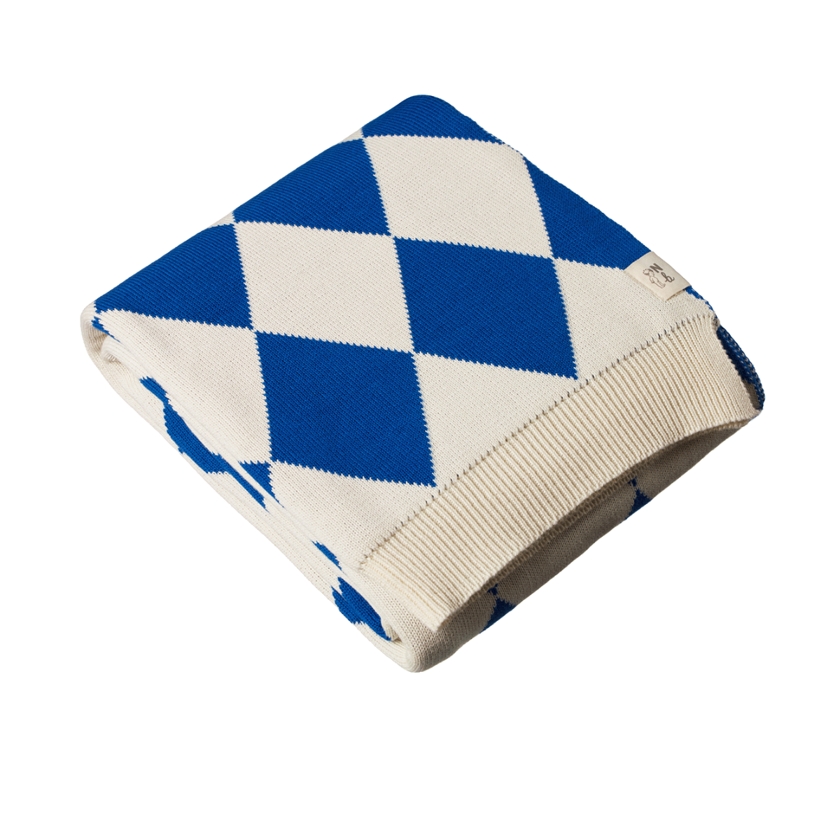 NATURE BABY DUNE BLANKET BLUE DIAMOND KNIT BASSINET