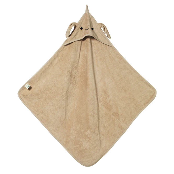 NATURE BABY BUNNY HOODED TOWEL NOUGAT