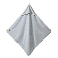 NATURE BABY ORGANIC COTTON HOODED TOWEL POWDER BLUE SAILOR STRIPE
