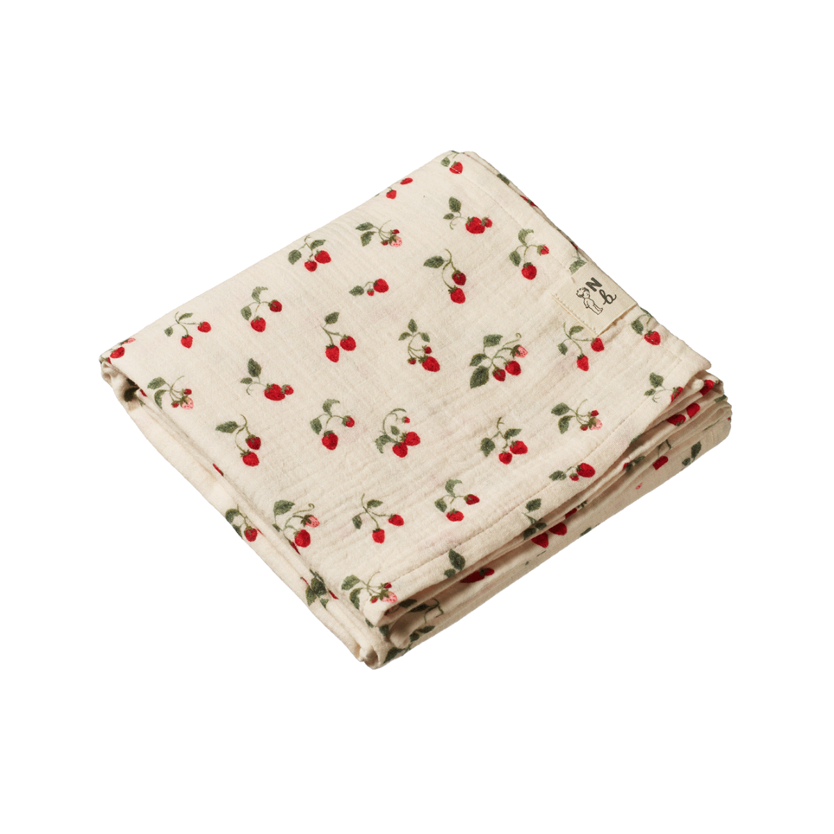 NATURE BABY MUSLIN WRAP STRAWBERRY BLUSH PRINT