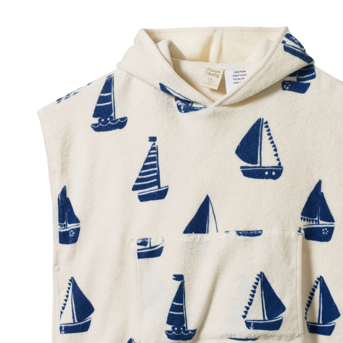 NATURE BABY ORGANIC COTTON PONCHO TOWEL REGATTA PRINT