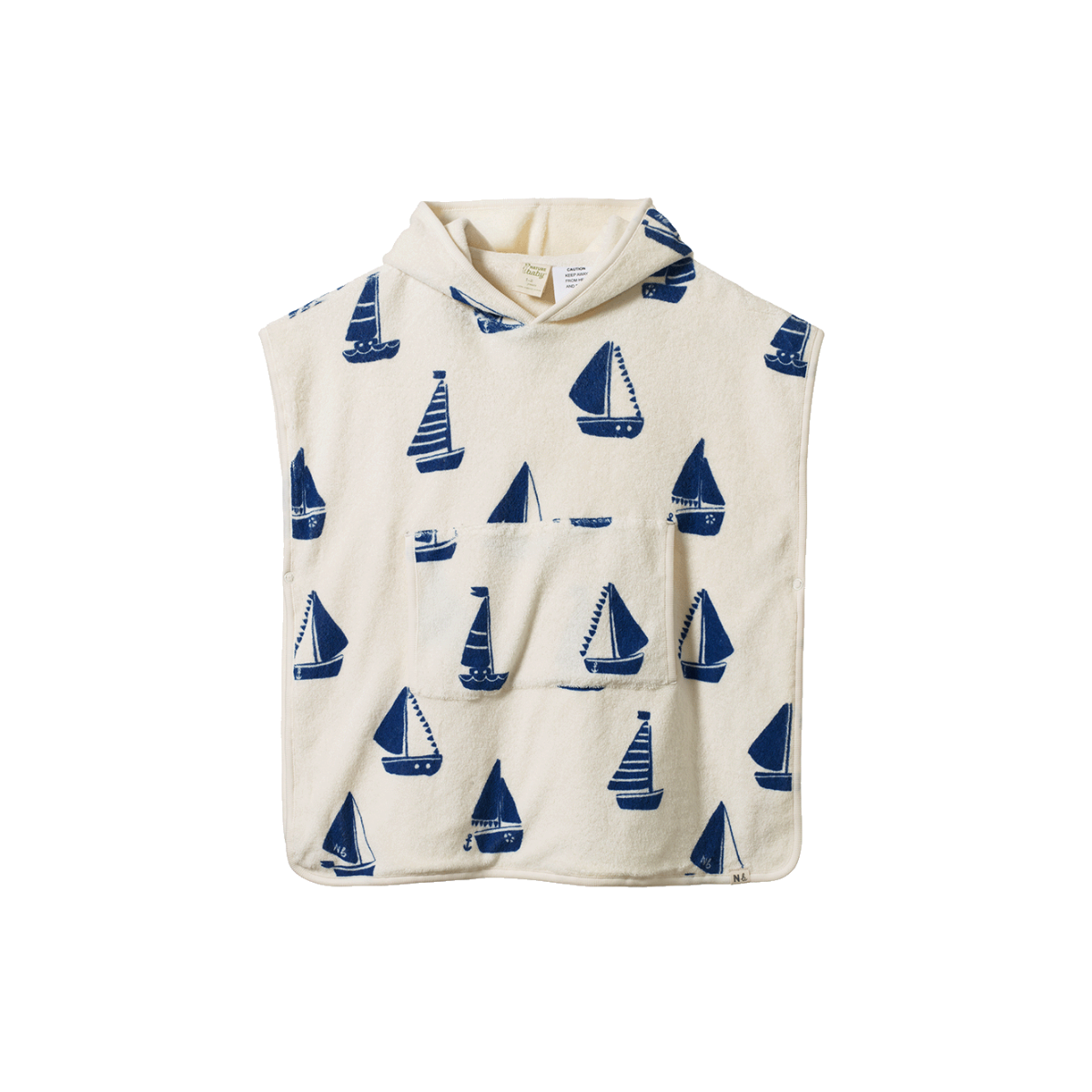 NATURE BABY ORGANIC COTTON PONCHO TOWEL REGATTA PRINT