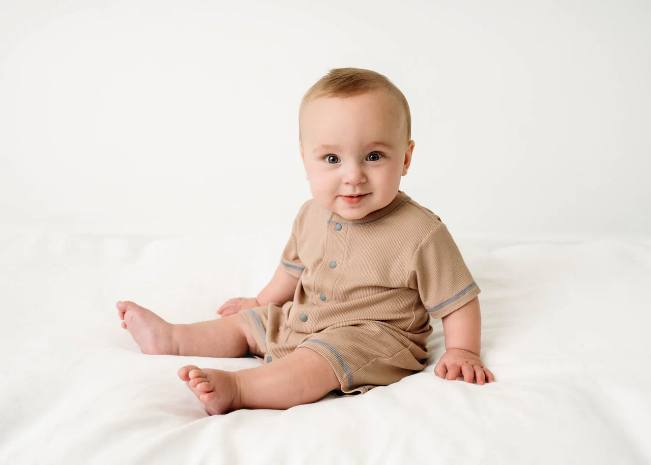 RAI & CO MINI RIBBED ROMPER BEIGE