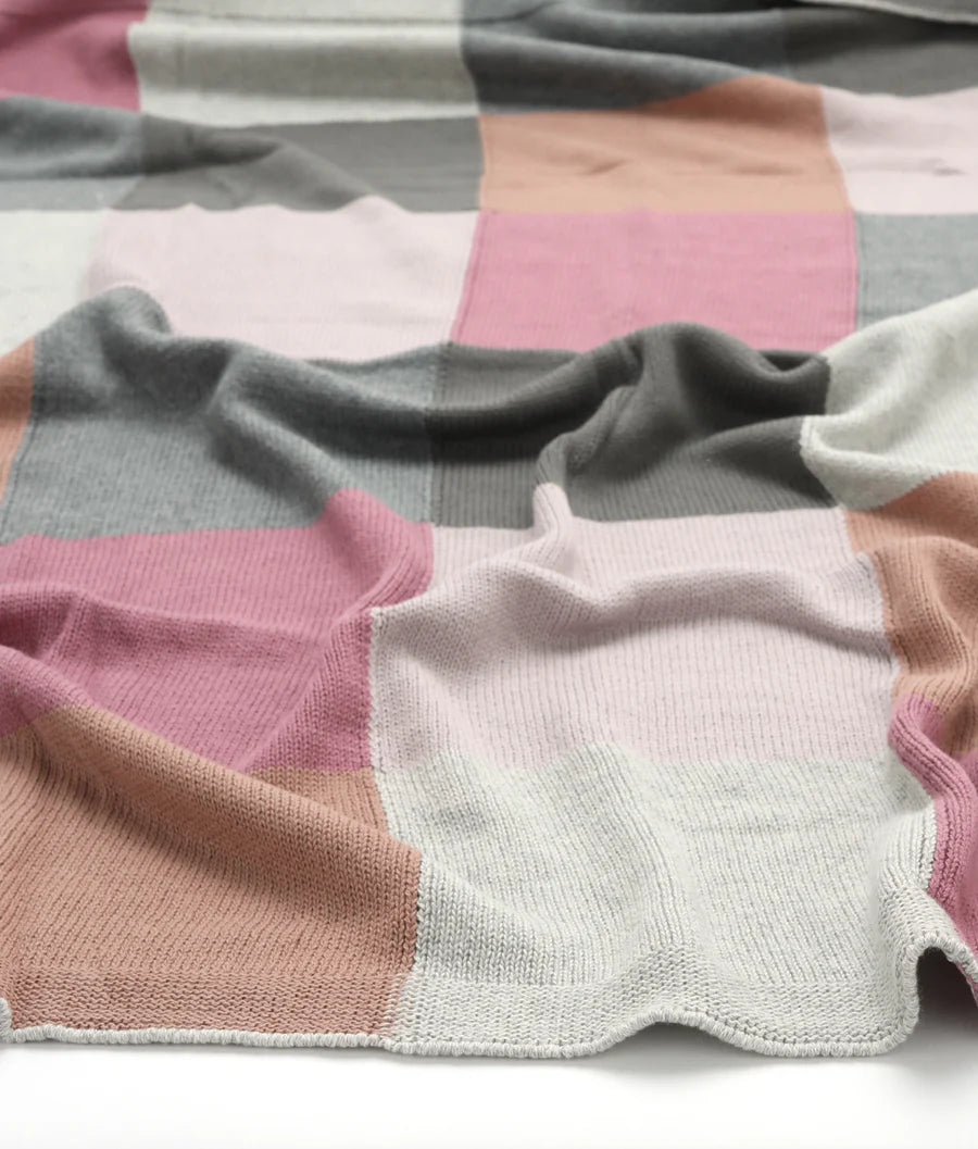 NANA HUCHY PATCHWORK BABY BLANKET - LILAC