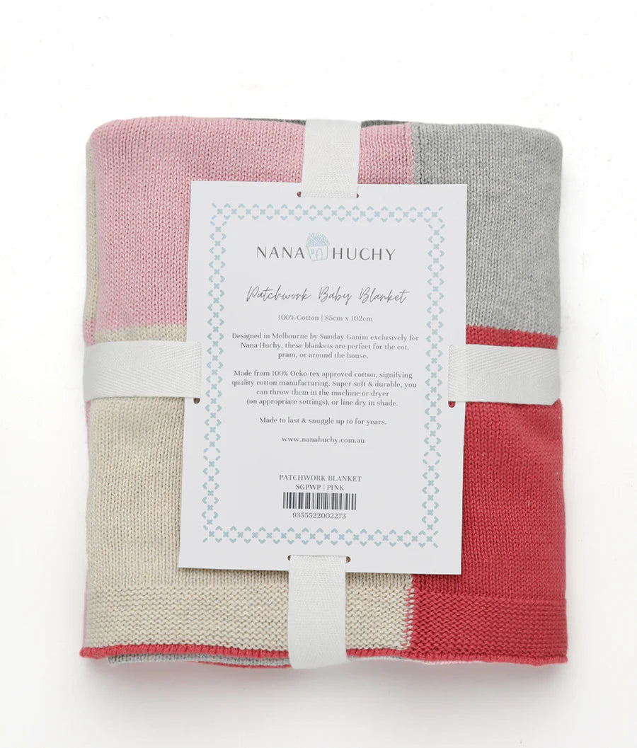 NANA HUCHY PATCHWORK BABY BLANKET - PINK