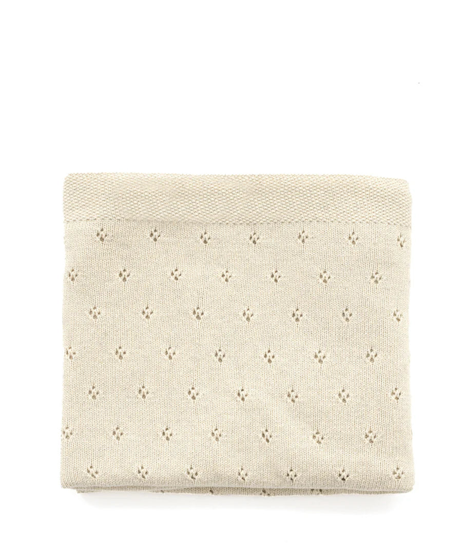 NANA HUCHY POINTELLE BABY BLANKET - NATURAL