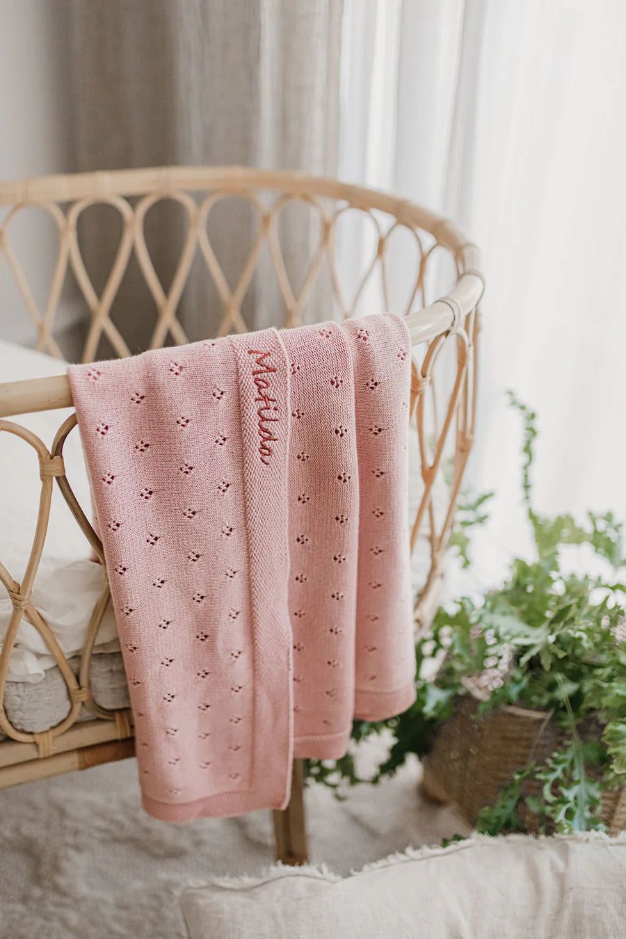 NANA HUCHY POINTELLE BABY BLANKET - FAIRY FLOSS