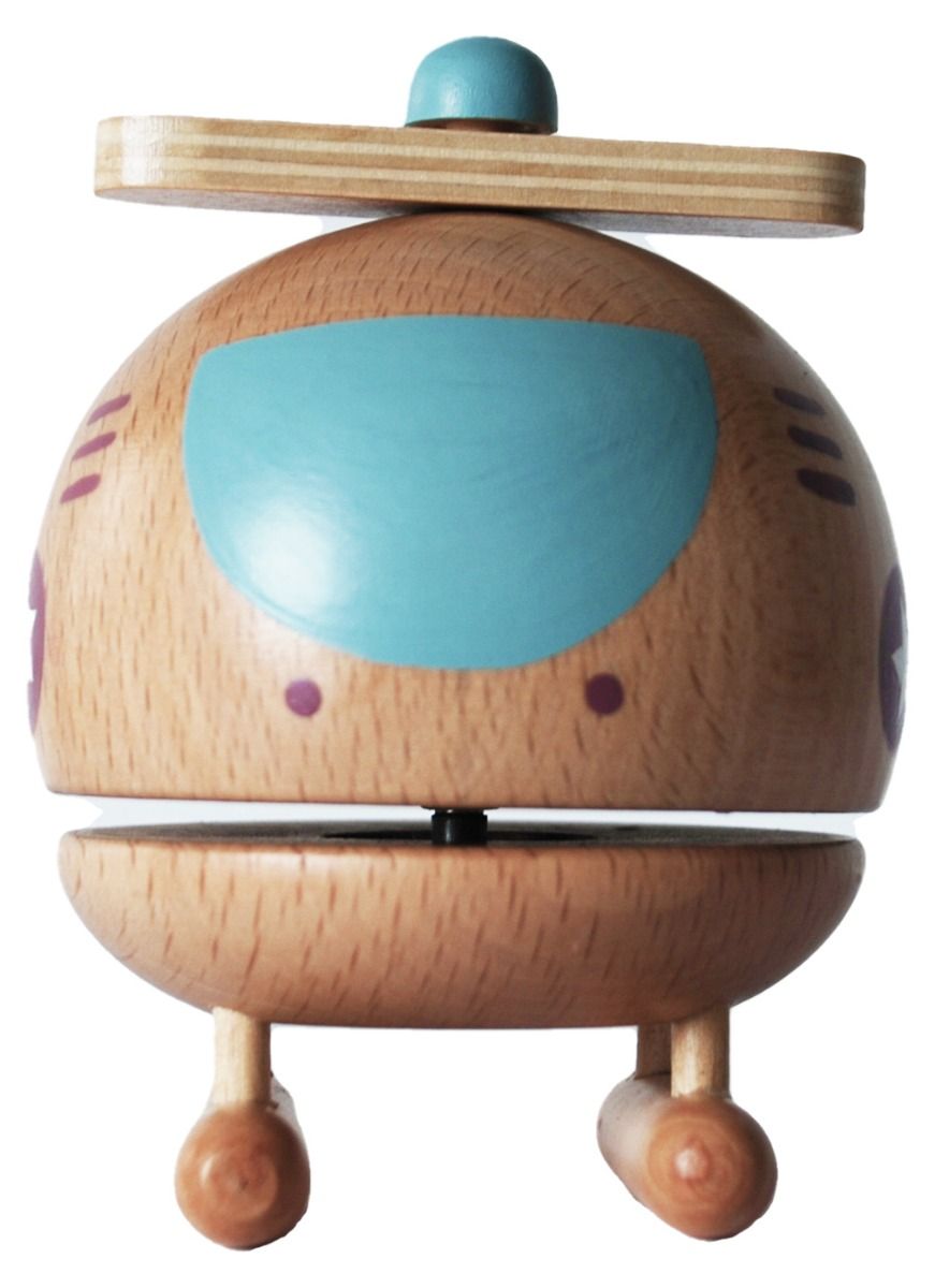 WOODEN HELICOPTER MUSIC BOX