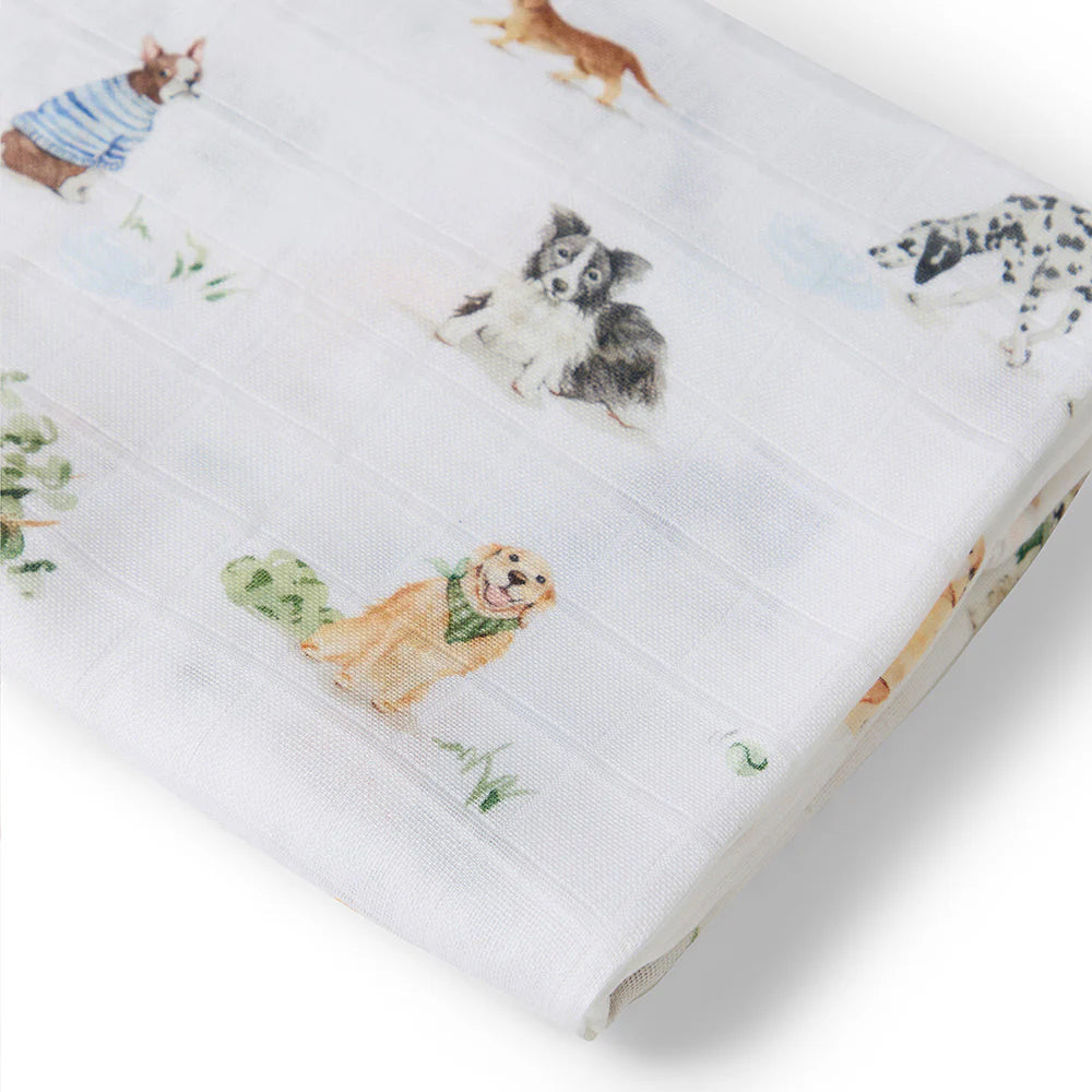 SNUGGLEHUNNY DOG PARK ORGANIC MUSLIN WRAP