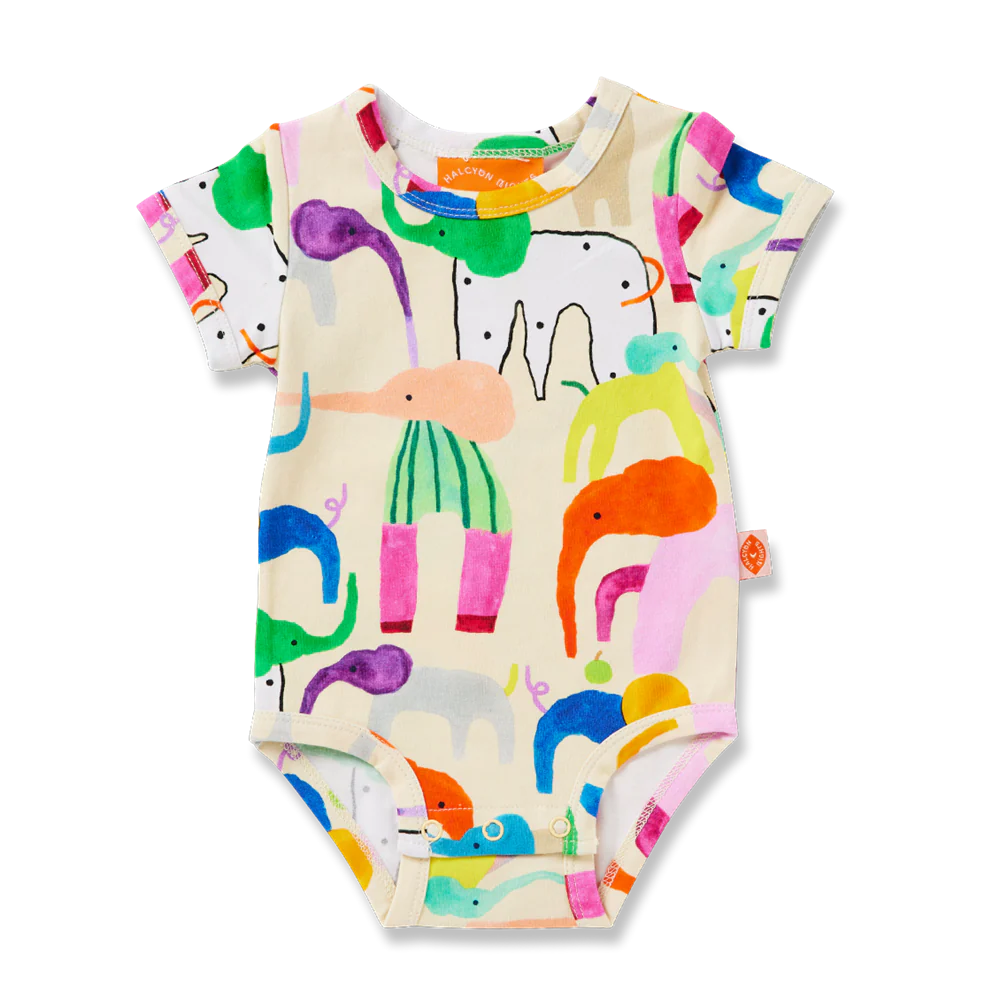 HALCYON NIGHTS HAPPY HERD SHORT SLEEVE BODYSUIT