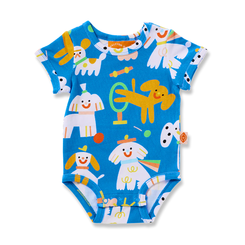 HALCYON NIGHTS PUPPY PARK SHORT SLEEVE BODYSUIT