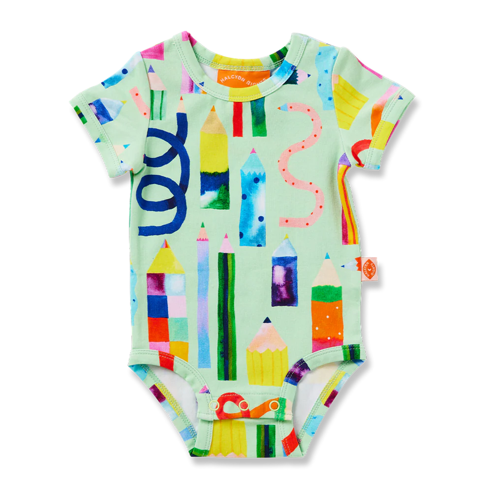 HALCYON NIGHTS SCRIBBLE SQUAD SHORT SLEEVE BODYSUIT