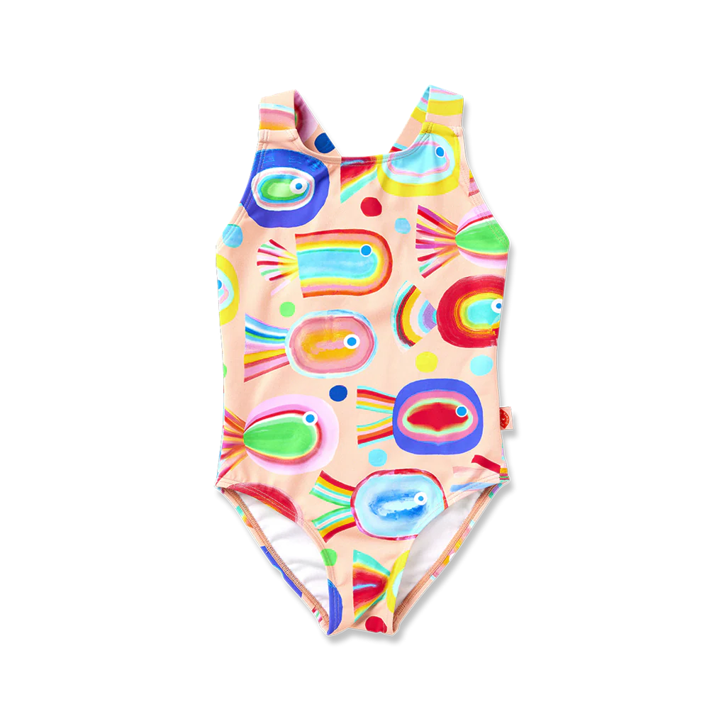 HALCYON NIGHTS ELASTIC STRAP BATHER FANCY FINS