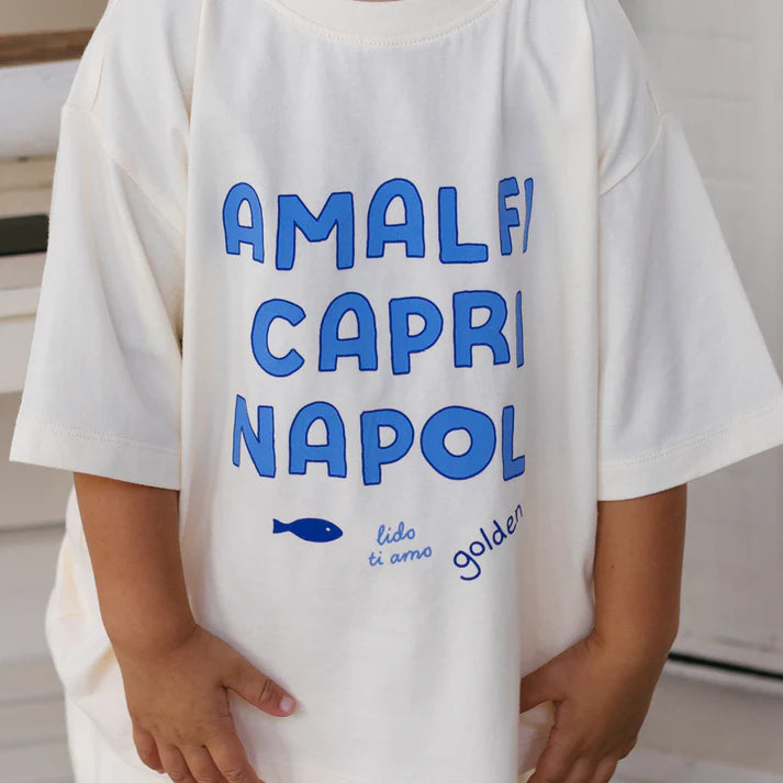 GOLDEN CHILDREN ITALIAN HOLIDAY TEE BUTTERCREAM