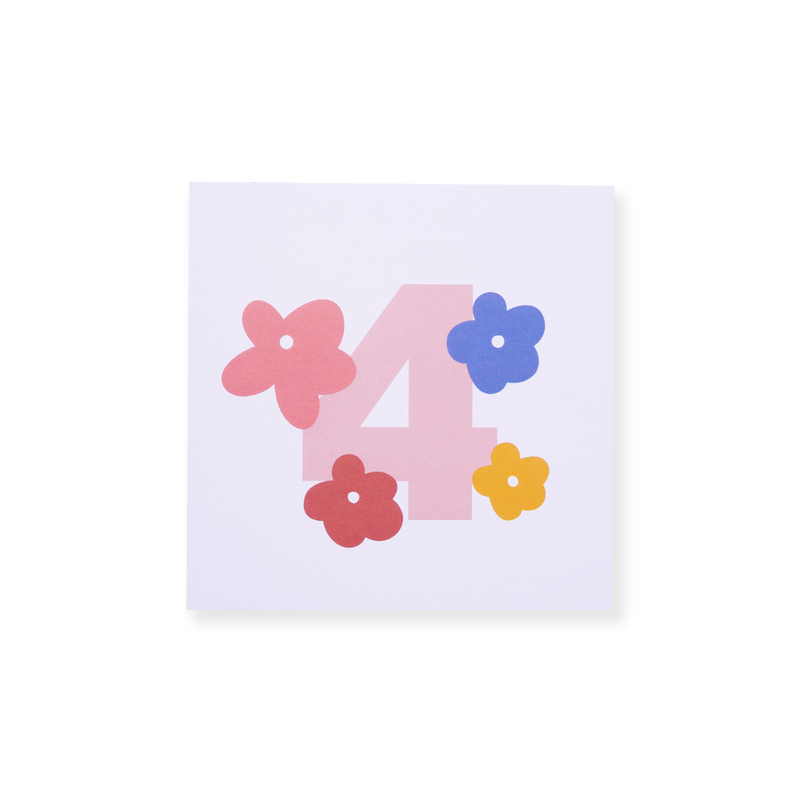 CARD BIRTHDAY - FLOWER AGE 4